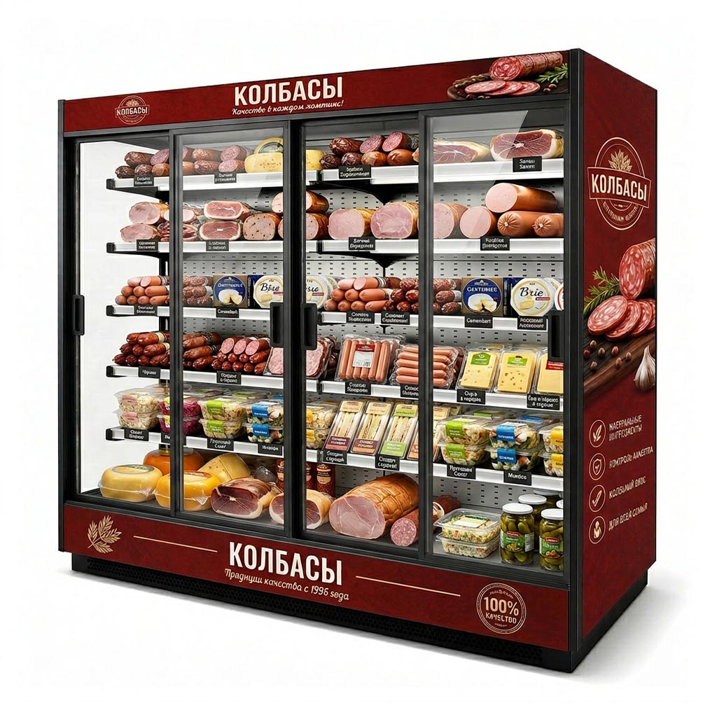 Холодильные горки Ангара 2500х710х2100мм купе (-1+7)