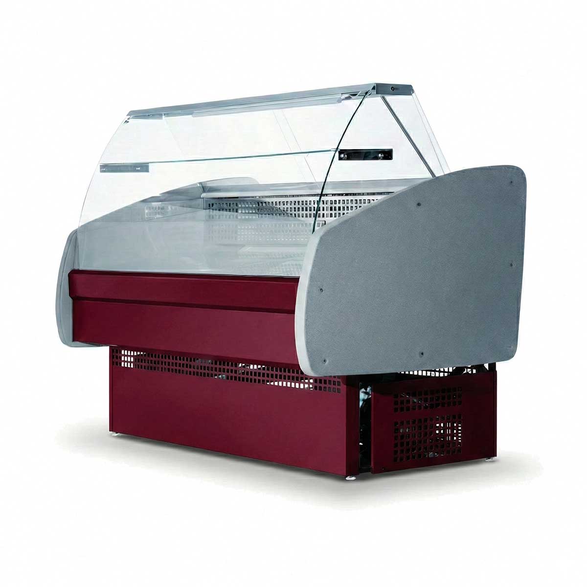 Гастрономическая холодильная витрина с панорамным стеклом Ангара 2 1.5м 0+5с