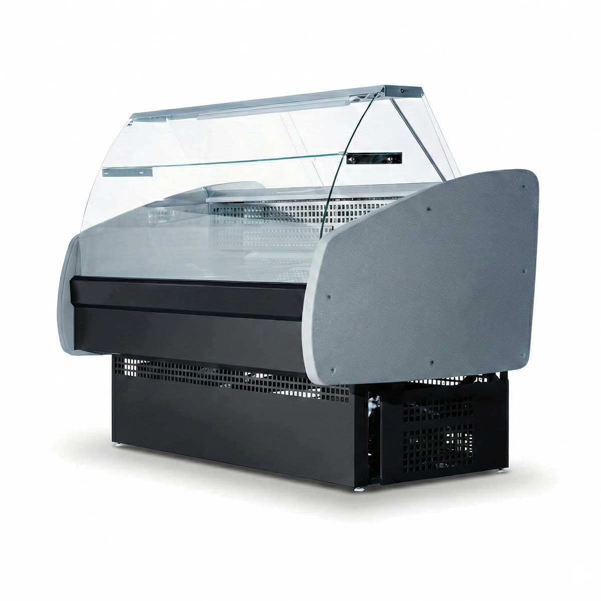 Гастрономическая холодильная витрина с панорамным стеклом Ангара 2 1.5м 0+5с