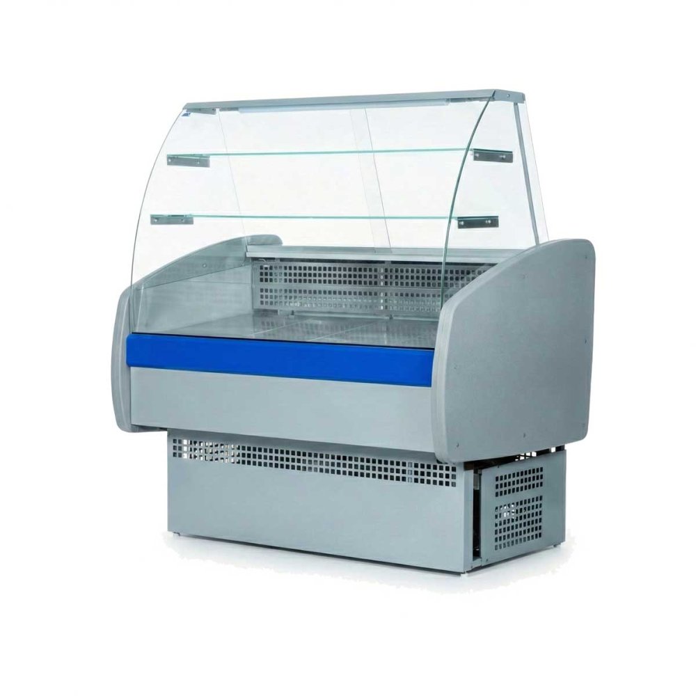 Гастрономическая холодильная витрина с панорамным стеклом Ангара-2К 1,0м 0+5с