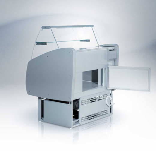 Гастрономическая холодильная витрина с панорамным стеклом Ангара 1 1,0м 0+5