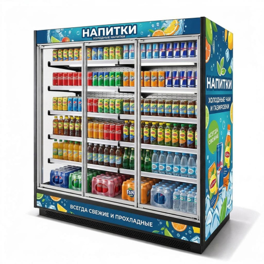 Холодильные горки Ангара 1875х915х2100мм распашные (-1+7)
