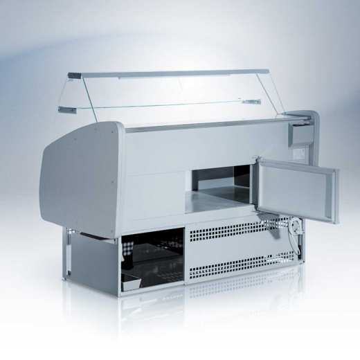 Гастрономическая холодильная витрина с панорамным стеклом Ангара 1 1,5м -5+5