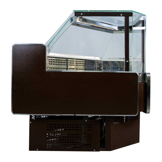 Угловая гастрономическая витрина 3-КУБ угол внутренний 90°