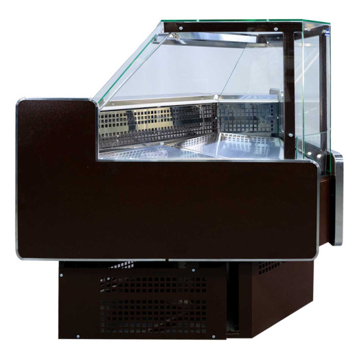 Угловая гастрономическая витрина 3-КУБ угол внутренний 90°