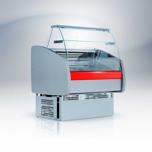 Гастрономическая холодильная витрина с панорамным стеклом Ангара 1 1,0м 0+5